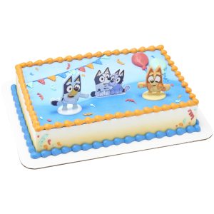 Bluey Dance Mode Cake Topper | 3 Piece Birthday Party Decoration Set