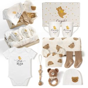 AW BRIDAL 11Pcs Gender Reveal Gifts, Baby Shower Gift Baskets for Boy Girl