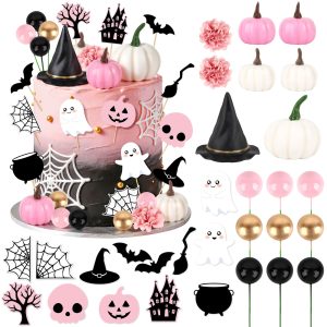 30Pcs Happy Halloween Cake Toppers & Cupcake Toppers for Birthday Party