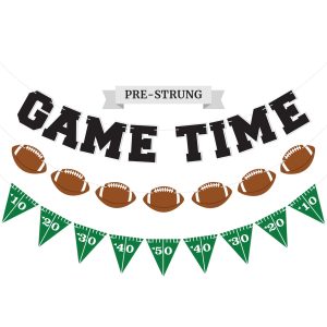 Pre-Strung Game Time Football Banner - Football Party Banner