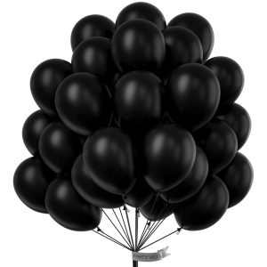 PartyWoo Black Balloons 50pcs Matte Latex Helium Balloons 12 Inch | Baby Shower Birthday Graduation Casino Race Car…
