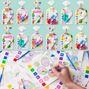 Easter Gifts for Kids 24 Pack Coloring Book Bulk & Goodie bags Party Favors