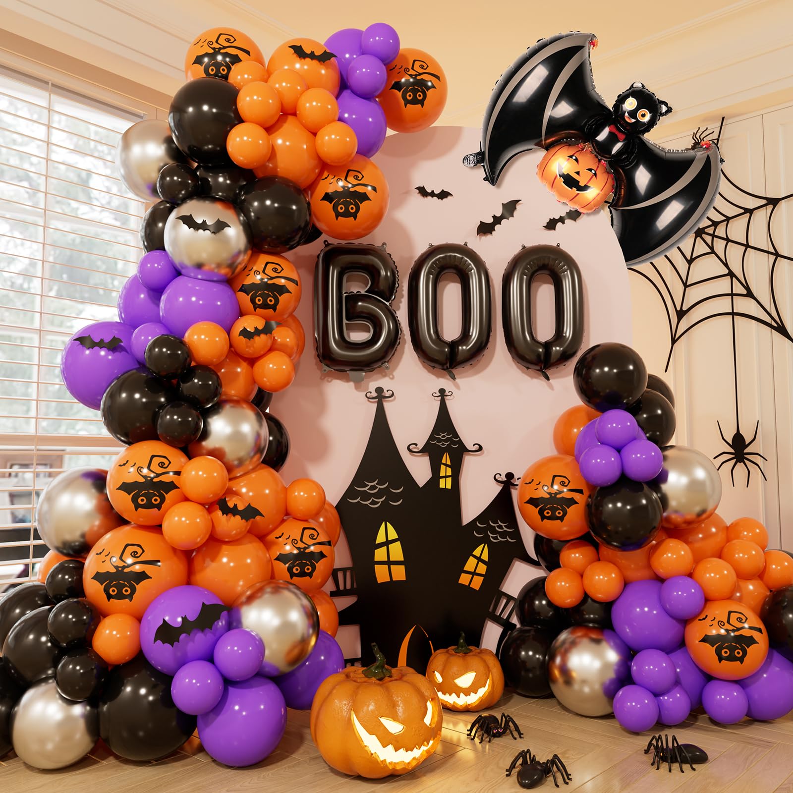 Adeyoo Halloween Balloon Garland Arch Kit, 138 Pcs Halloween Party Balloons