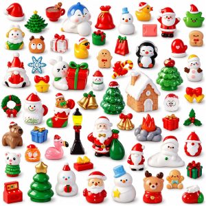DIYDEC 60PCS Christmas Miniature Resin Figures Fairy Party Favor Toys