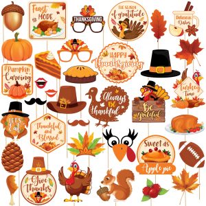 KatchOn Happy Thanksgiving Photo Props, Pack of 36