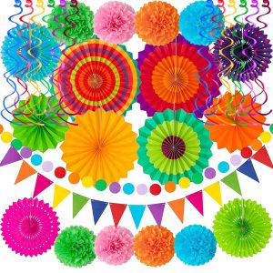 32Pcs Cinco De Mayo Fiesta Mexican Decorations Multi-Color Party Decor