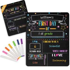 4 THOUGHT 11"x14" Double-Sided First & Last Day of School Chalkboard Sign