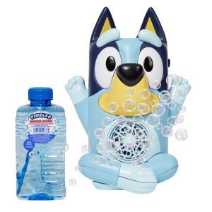 BLUEY NO Spill Musical Bubble Machine | Bubble Toy for Baby, Toddlers and Kids | Amazon Toys Exclusive with 16 oz of Extra Bubble Solution (Bubble Solution Bottle Colors Will Vary)