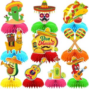 DTOFOOT 10Pcs Fiesta Party Decorations Mexican Cinco De Mayo Centerpieces