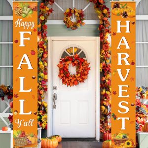 Fall Decor Fall Decorations for Home Happy FALL Welcome Hanging Banner Porch Signs for Autumn Harvest Thanksgiving Decorations Outdoor Indoor