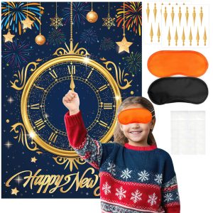 AUGSUN New Years Eve Games 2026 Happy New Year Activities New Years Clock Games 2026 NYE Party Favors Eve Party Supplies Gifts for Kids Girls Boys Adults Family