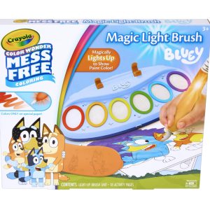 Crayola Bluey Color Wonder Magic Light Brush, Toddler Mess Free Painting