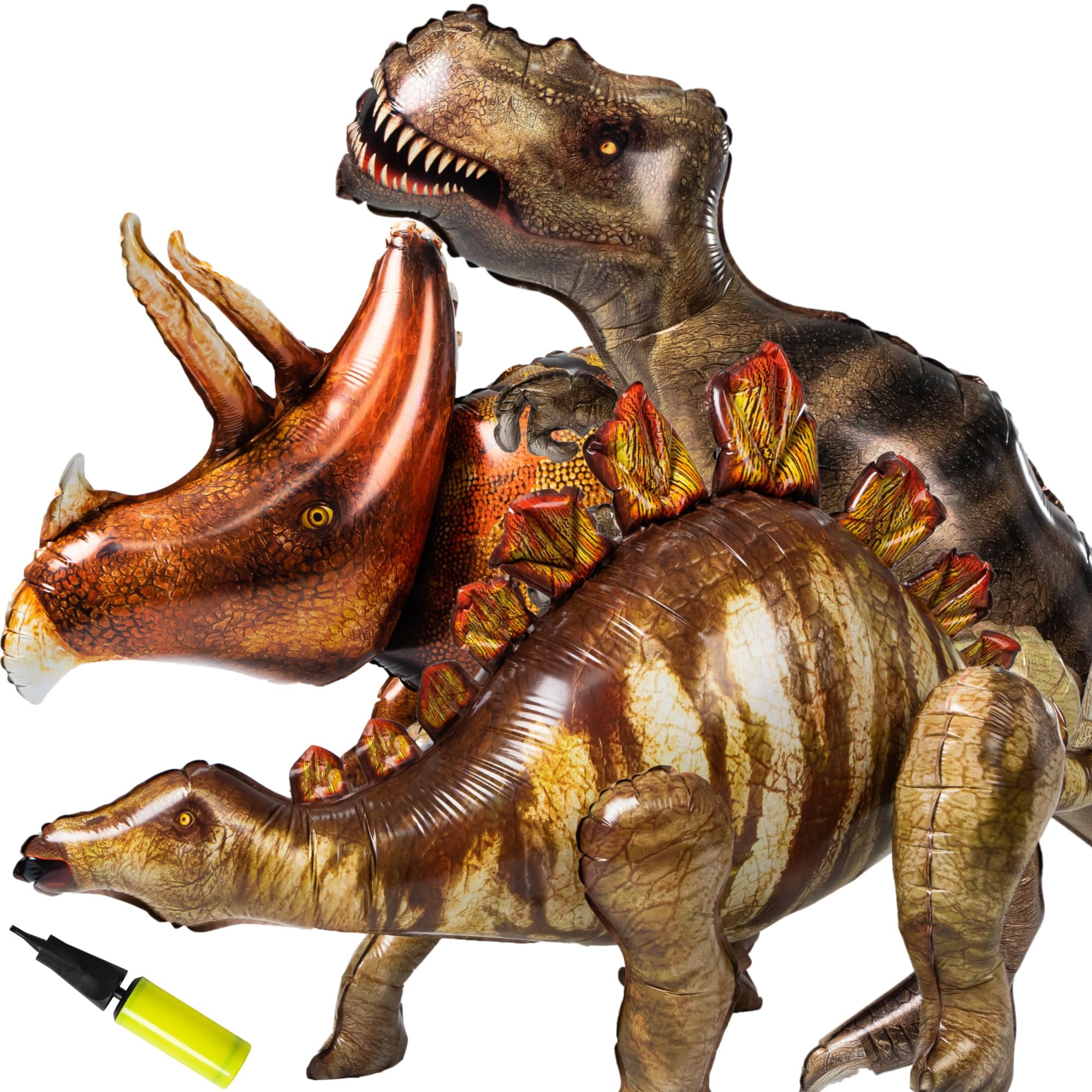 3Pcs Inflatable Dinosaur Balloon-Dinosaur Birthday Party Supply Decorations