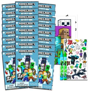 Minecraft Party Favors for Kids Bundle - 24 Pixel Theme Mini Activity Packs