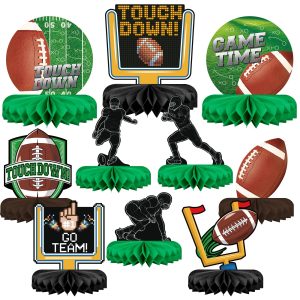 Gatherfun10PCS Football Party Decorations Football Table Centerpiece Football Honeycomb Centerpieces Table Toppers…