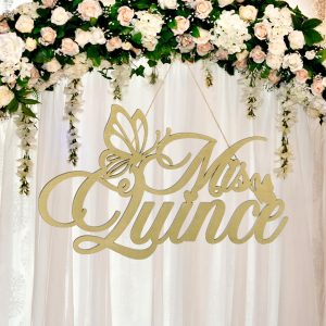 Yuntau Mis Quince Sign Quinceanera Decoration 15th Birthday Party Backdrop