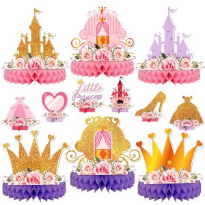 KSKSPE 12PCS Princess Honeycomb Centerpieces