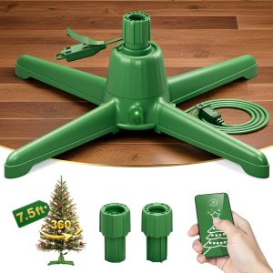 360° Rotating Christmas Tree Stand, Up to 7.5ft, 90lb, Fits 0.8–1.5" Poles