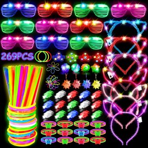 MIBOTE 269PCS Glow in the Dark Party Supplies for Kid/Adults, 3-15 People