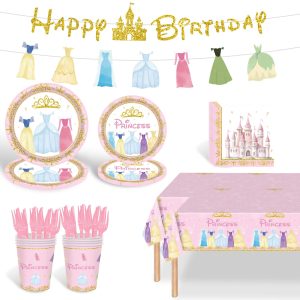 Princess Birthday Party Supplies Plates Napkins Cups 24 Guests