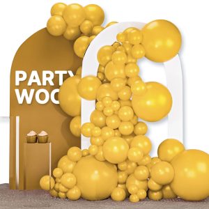 PartyWoo Mustard Yellow Balloons 120pcs Different Sizes of 18 12 10 5 Inch | Balloons for Birthday Sunflower Little…
