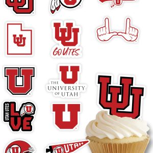 Utah Utes Graduation Decorations University of Utah Cupcake Toppers 24 Pcs
