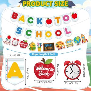 Back to School Decorations, Pre-Strung Happy First Day of School Banner