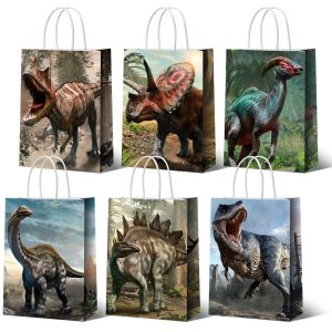 Funrous 18 Pcs Dinosaur Gift Bags Dino Party Favors for Kids Birthday