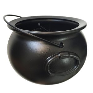 GiftExpress 8" Black Cauldron Bucket – Halloween Candy Bowl, Trick or Treat, St. Patrick's Pot of Gold Decor, Witch Kettle for Party Supplies