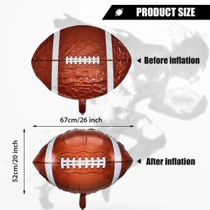 Skylety 4 Pcs Football Foil Balloons 26 Inch Jumbo Sports Party Decoration