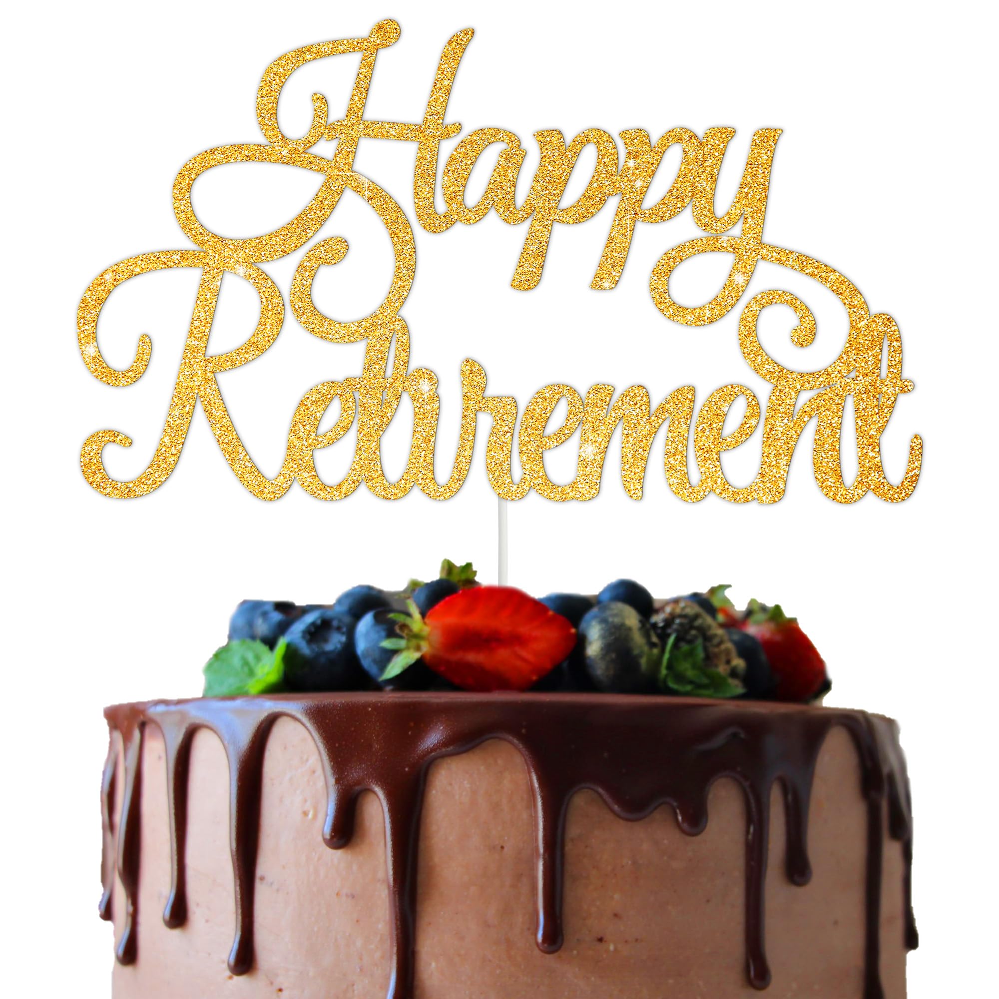 BEISHIDA Happy Retirement Cake Topper Gold Glitter Cake Decoration Retirement Cake Decoration I am Retired Cake Decorations No Work Zone For Men Women Retirement Party Supplies Photo Booth Props