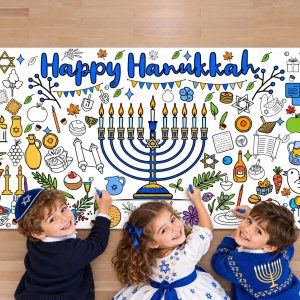 OHOME Hanukkah Crafts for Kids - Hanukkah Giant Coloring Poster/Tablecloth