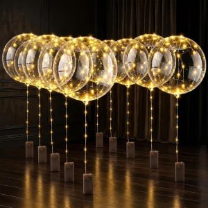 10 Pcs Light Up Balloons for Party, Made from Clear TPU Material
