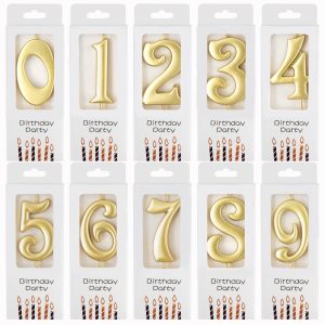 PHD CAKE 10-Count 0-9 Gold Number Birthday Candles, Number One Birthday, Gold Number Candles, Party Celebration, Baby Showers