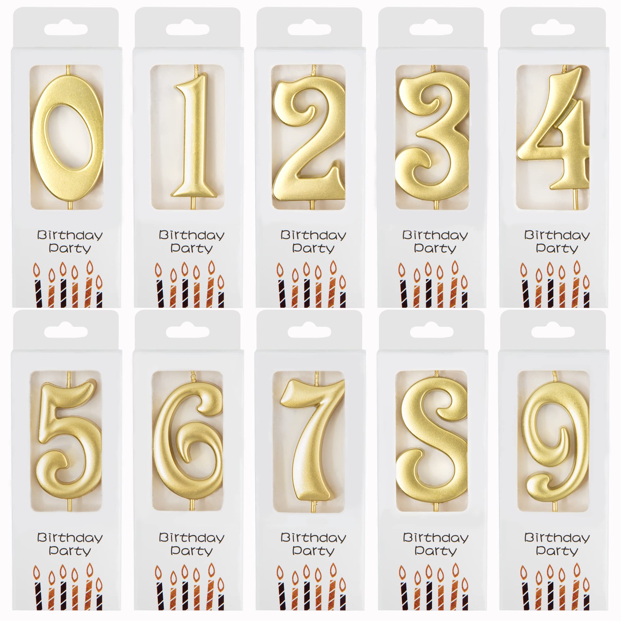 PHD CAKE 10-Count 0-9 Gold Number Birthday Candles, Number One Birthday, Gold Number Candles, Party Celebration, Baby Showers