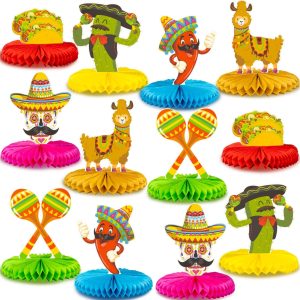 kockuu Mexican Honeycomb Table Centerpiece for Fiesta Party Decoration
