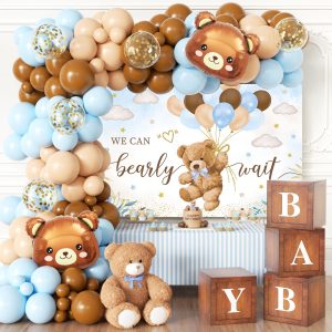 BIENAN Blue Bear Baby Boy Shower Decorations