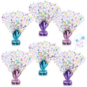 Craftydream 6 Pcs Unicorn Table Decorations Rainbow Table Centerpieces