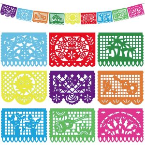 OHOME Dia De Los Muertos Decorations - Papel Picado Banner Streams