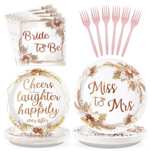 Grencian 96Pcs Fall Boho Bridal Shower Party Decorations, Serves 24