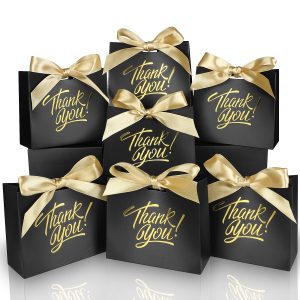 DOYIDE 60 Pack Small Thank You Gift Bags, Party Favor Bags with Bow Ribbon