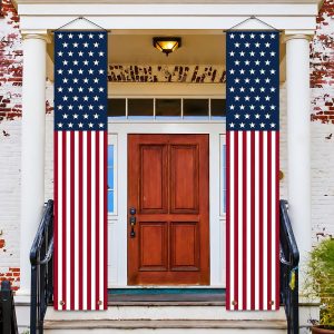 OHOME 4th of July Decorations - American Flag Porch Banner for Memorial day Decorations - Patriotic Decorations for Home Outdoor Outside | Fourth of July Accessories Party Favors Yard Signs Decor