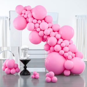 PartyWoo Pink Balloons 127pcs Matte Pink Balloons Different Sizes