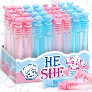 Gender Reveal Mini Bubble Wands, 32 Pack Party Favors for New Parents Game