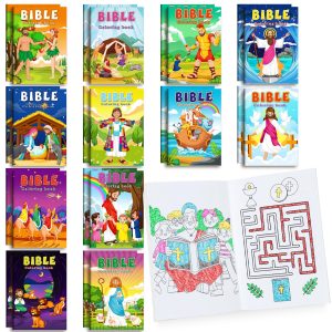 BenLouis 24 Pcs Christian Mini Coloring Books for Kids Party Favors | Bible Party Favors for Kids Ages 4-12, Small…