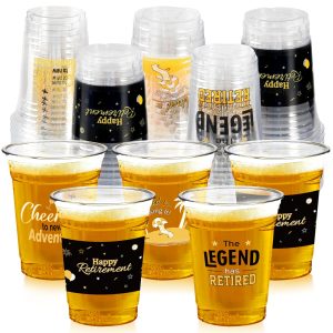 CUPLOOV Happy Retirement Party Decoration Cups for Men Women