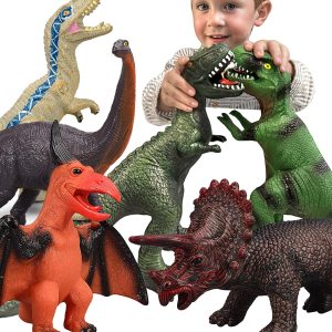 Gzsbaby 6 Piece Jumbo Dinosaur Toys for Kids 3-5 and Toddlers, Large Soft Dinosaur Toys for Lovers - Perfect Party Favors, Birthday Gifts