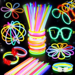 BUDI 467Pcs Glow Sticks Party Favors for Kid Adult Halloween Toys Bulk Pack