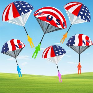 CPSYUB Parachute Toys for Kids Boys Girls: 4th of July Outdoor Toys Party Favors Gifts Prizes, Parachute Army Men Toy for Outside Games (6 Pack)
