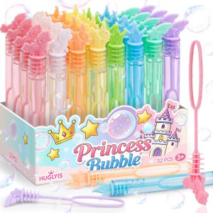 32 Pack Mini Princess Bubble Wands, Unicorn Party Favors Bulk for Kid Party
